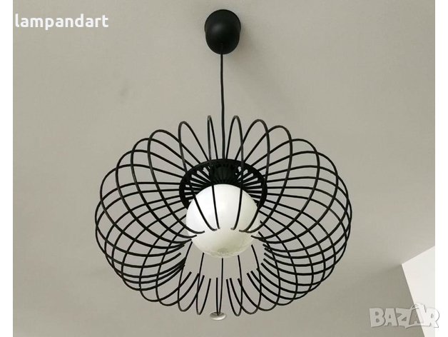 Висящ полилей пендел в черно, снимка 1