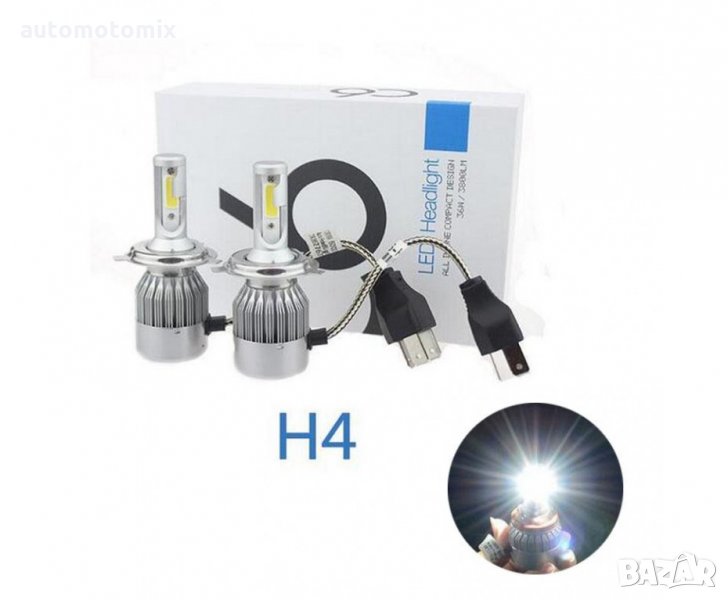 ДИОДНИ КРУШКИ H4 36W,LED - 2бр комплект, снимка 1