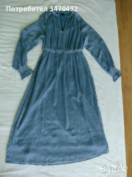 Дълга рокля с прозрачен дълъг ръкав , снимка 1