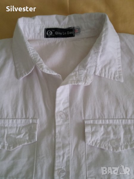 Детска бяла риза с къс ръкав, 8-12г., снимка 1