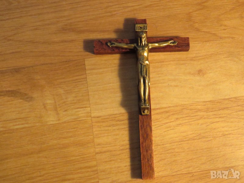 Стар малък кръст разпятие Христово, Исус Христос 15 х 10 см, снимка 1