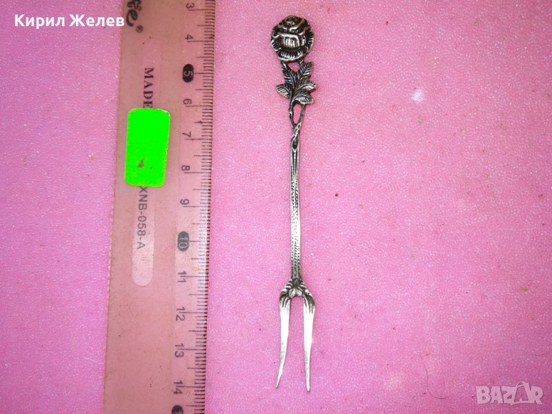 СТАРА НЕМСКА АЖУРНА КОЛЕКЦИОНЕРСКА ДЕСЕРТНА СРЕБЪРНА ВИЛИЧКА СРЕБРО 800 ПРОБА 42984, снимка 1