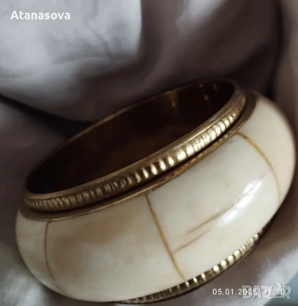 Продавам гривна от слонова кост и месинг, снимка 1