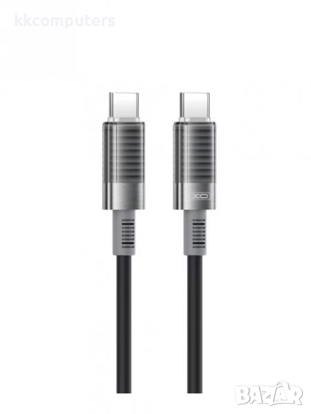 XO PD силиконов кабел Type-C - Type-C 60W, 1m, XO-NB-Q282B / Черен / Баркод : 2404140, снимка 1