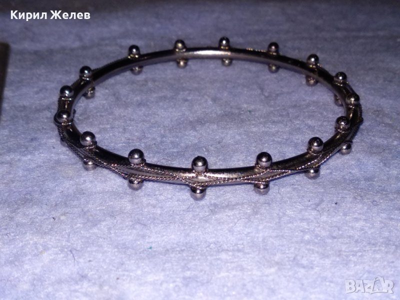 СРЕБРИСТА ВИНТИДЖ ГРИВНА от БЛАГОРОДНА НЕРЪЖДАЕМА СТОМАНА РЪЧНА ХУДОЖЕСТВЕНА ИЗРАБОТКА 37966, снимка 1