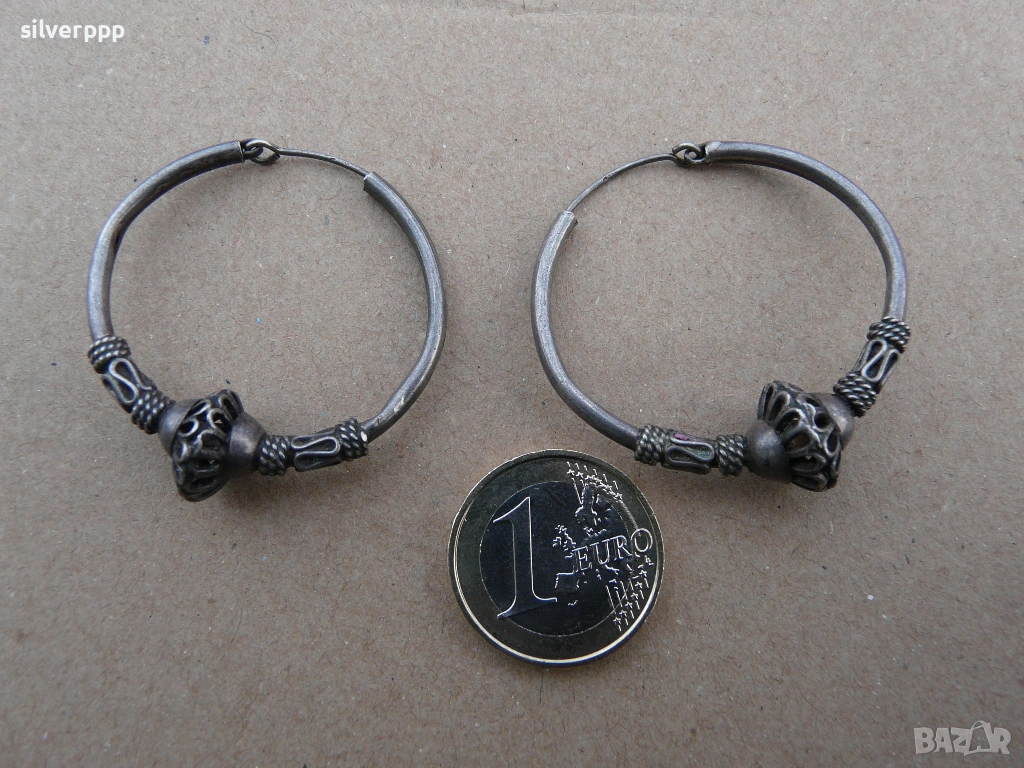  Сребърни обеци - 1 , снимка 1