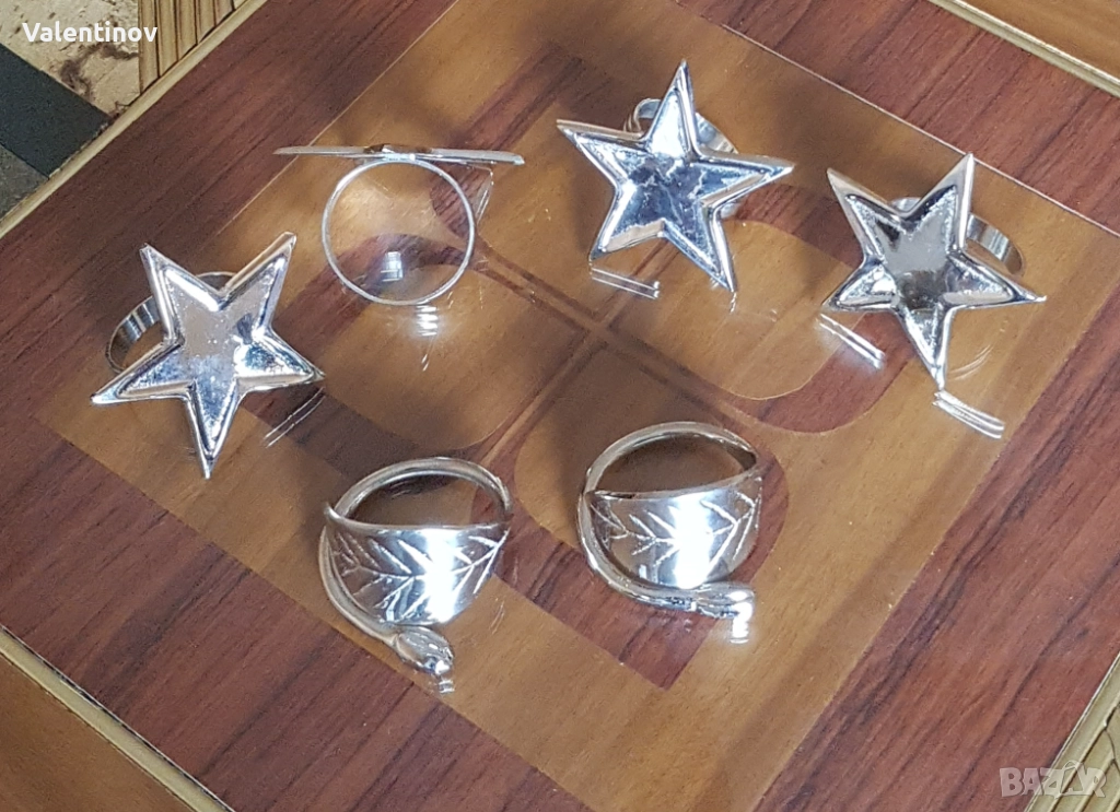 Комплект от шест метални поставки за салфетки, снимка 1