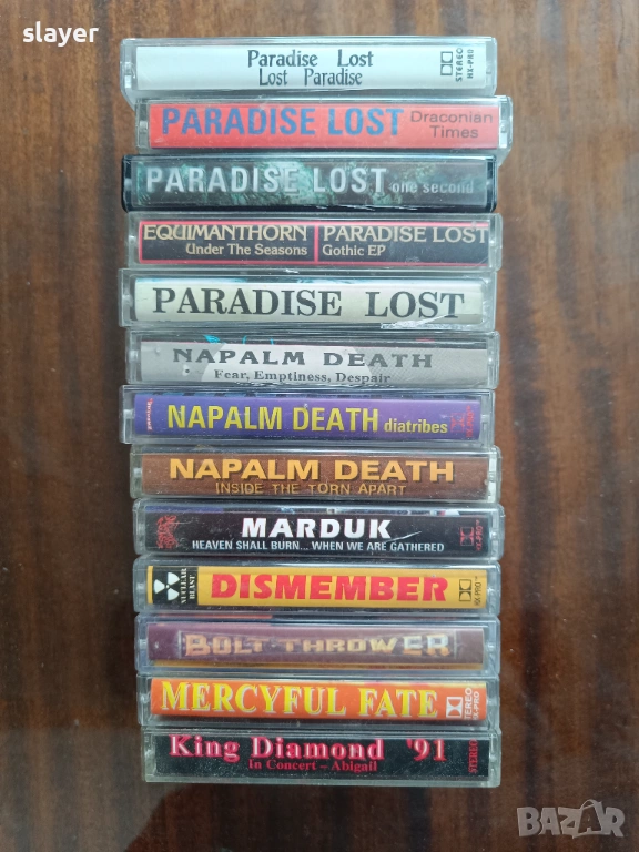Лот аудио касети Napalm Death,King Diamond,Bolt,Dismember,Paradise Lost, снимка 1