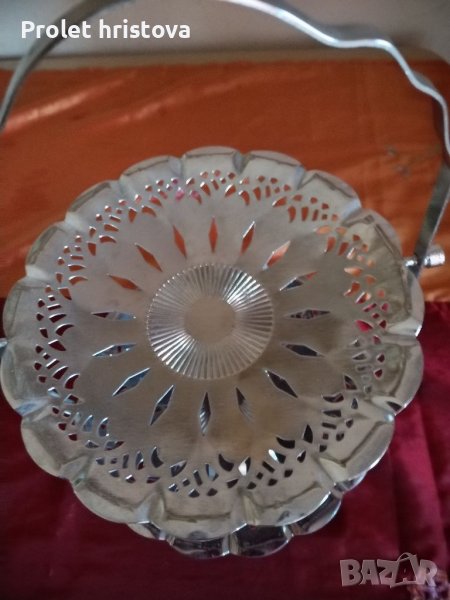 Елегантна, двуетажна фруктиера, алпака, за сладки или бонбони, снимка 1