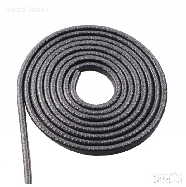 Предпазна Лайсна, декоративна, за врати, лайсна, 2.5м., черна, снимка 1