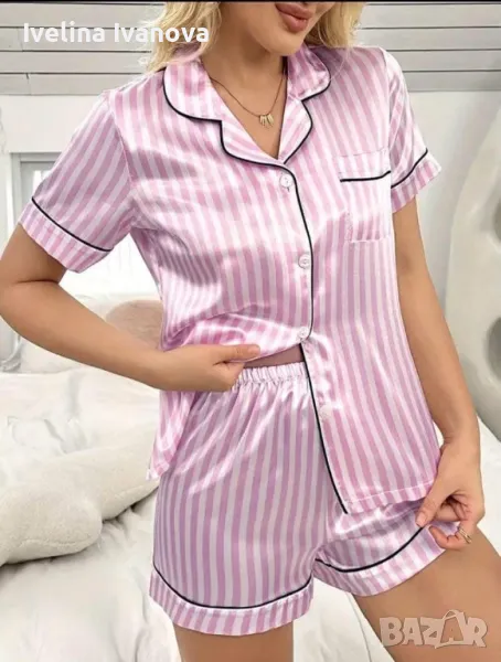 НАМАЛЕНИЕ Дамска сатенена пижама, снимка 1