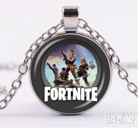 Fortnite Фортнайт детско колие гердан сребрист, снимка 1