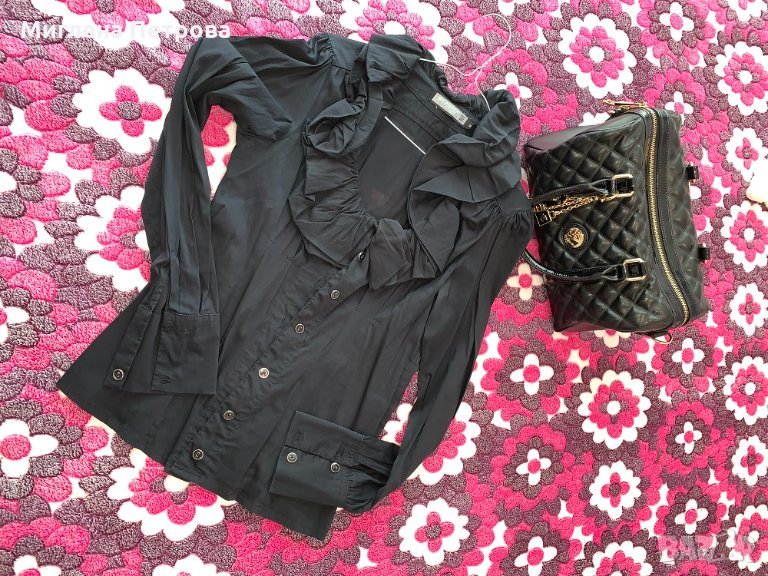 Черна риза с яка, снимка 1