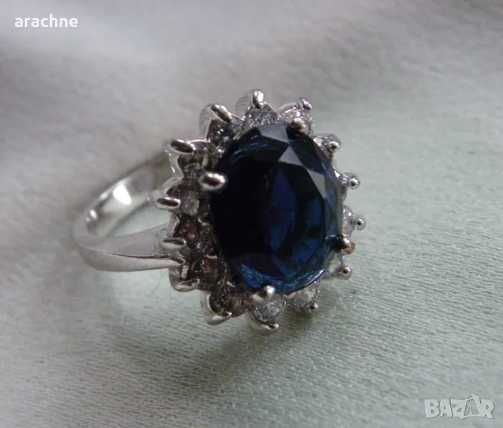 Сребърен пръстен с london blue топаз, снимка 1
