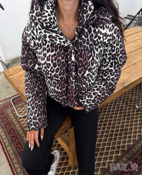 Дамско късо яке с леопардов принт , снимка 1