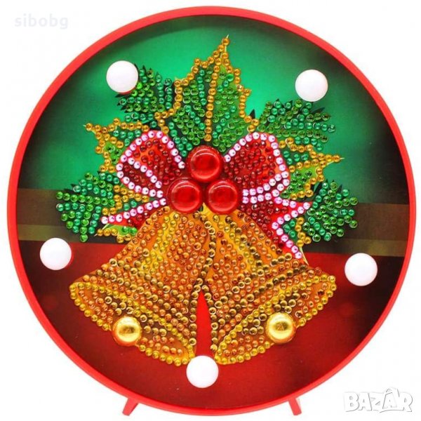 Диамантен гоблен Коледна украса с подсветка , снимка 1