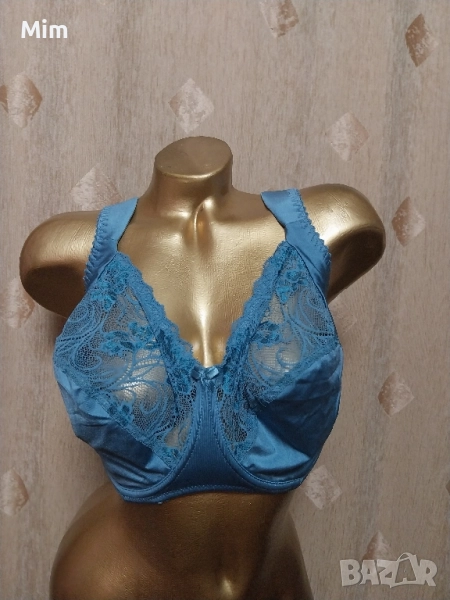 PLAISIR 95 H Син дантелен сутиен за едра дама , снимка 1