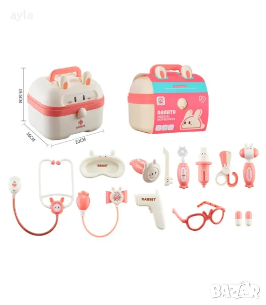 ДЕТСКИ ДОКТОРСКИ КОМПЛЕКТ В КУФАР ЗАЙЧЕ, снимка 1