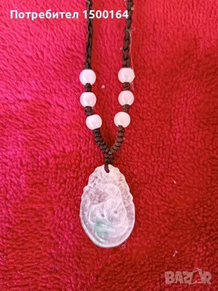 бял жадеит змия- Колие, снимка 1