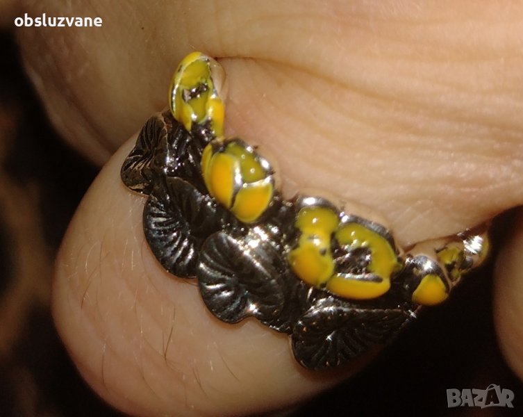 Пръстен Водни лилии, нов, снимка 1