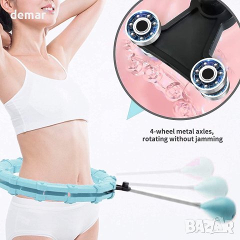 Интелигентен фитнес обръч за отслабване след раждане Hula Hoops розов, лилав и ментово зелен, снимка 6 - Фитнес уреди - 42268511