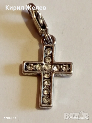 Сребърен медальон с инкрустирани кристали стилен дизайн много красив 52616, снимка 8 - Колиета, медальони, синджири - 53051486