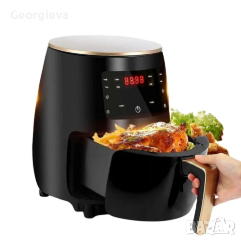 Цифров LED въздушен фритюрник Cheffinger CF AFRY4.5, 1400W, 4.5 литра, снимка 2 - Фритюрници - 52089287