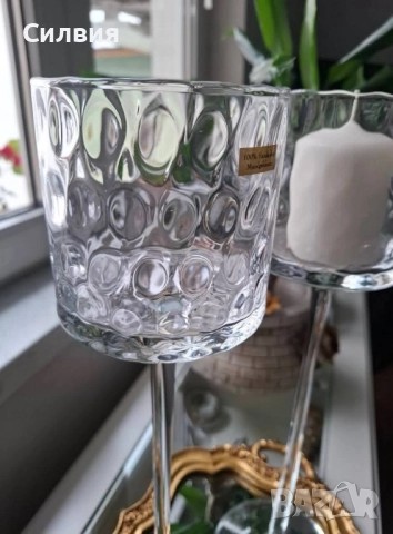 Комплект свещници Кристал, снимка 3 - Декорация за дома - 52250759