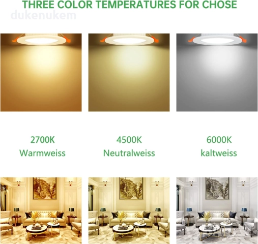 Комплект от 24 LED лунички, 5W, ултра тънки, 6000K студена светлина, 75–95 мм, снимка 4 - Лед осветление - 52746972