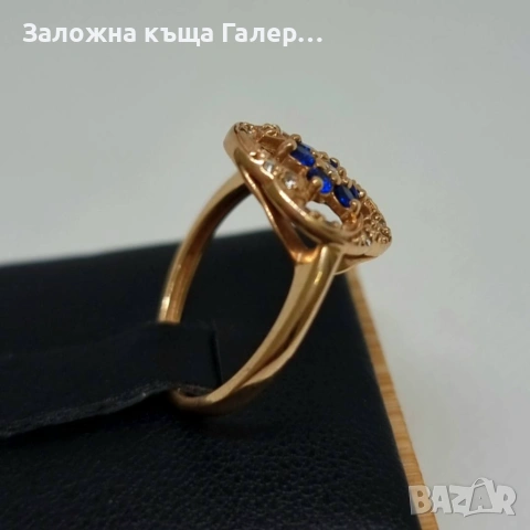 Стилен златен пръстен с фианити – 585, 2,99г, снимка 5 - Пръстени - 54215177