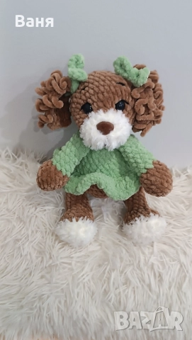 Ръчно плетено кученце, снимка 3 - Плюшени играчки - 52260220