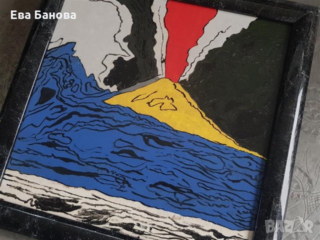 Копие с маслени бои Везувий по Анди Уорхол Поп Арт, снимка 4 - Картини - 31427538