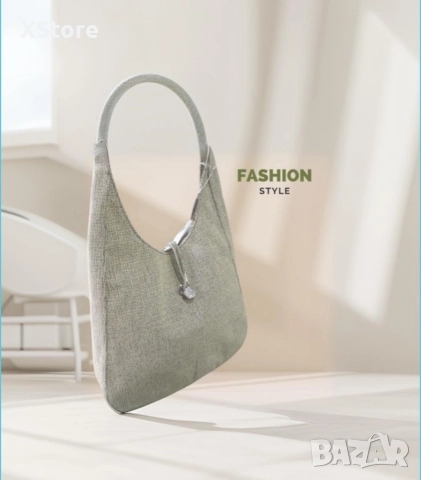 Удобна текстилна дамска чанта за рамо с кристал, снимка 2 - Чанти - 52582965