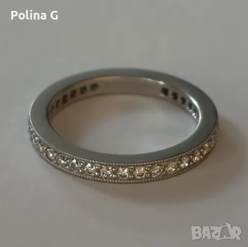 Оригинален Tiffany & Co. платинен пръстен с диаманти – PT950, снимка 6 - Пръстени - 56299853