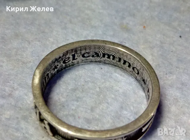 ЕЛ КАМИНО ПЪТЯТ Към САНТЯГО РИМОКАТОЛИЧЕСКИ СРЕБЪРЕН ПРЪСТЕН ЛАКИРАНО СРЕБРО 925 АРТ ИЗРАБОТКА 48886, снимка 12 - Антикварни и старинни предмети - 49913134
