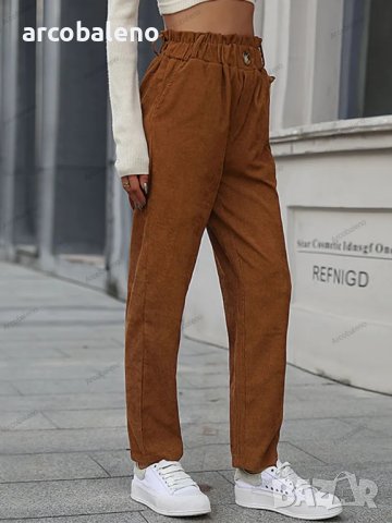 Дамски кадифени прави панталони, снимка 3 - Панталони - 42216691