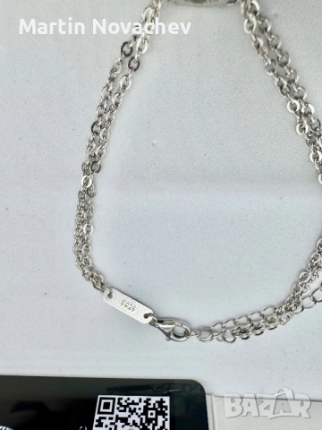 Сребърна гривна с мойсанит (Диамант) 2 карата, снимка 7 - Гривни - 54089901