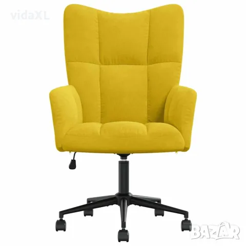 vidaXL Релаксиращ стол, горчица жълто, кадифе, снимка 3 - Столове - 56146885