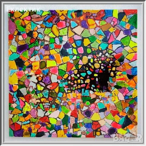 Мозайка. Акрил върху керамична плоча. Оригинал, снимка 3 - Декорация за дома - 48403763