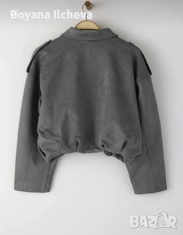 Дамско бомбър аке от антрацит, снимка 4 - Якета - 54320644