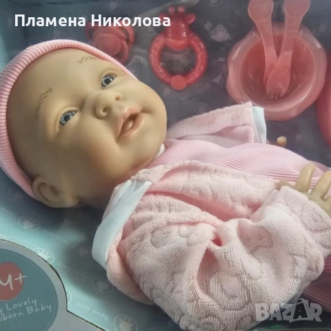 Реалистично бебе с аксесоари Pure Baby - 39см, снимка 4 - Кукли - 52318542