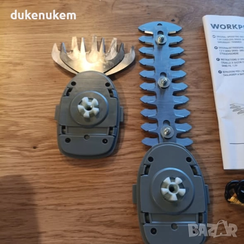 Aкумулаторна ножица за трева и храсти 2 в 1, 7.2V, 2000 mAh батерия, 2 ножа, розова, снимка 8 - Градински инструменти - 52375073