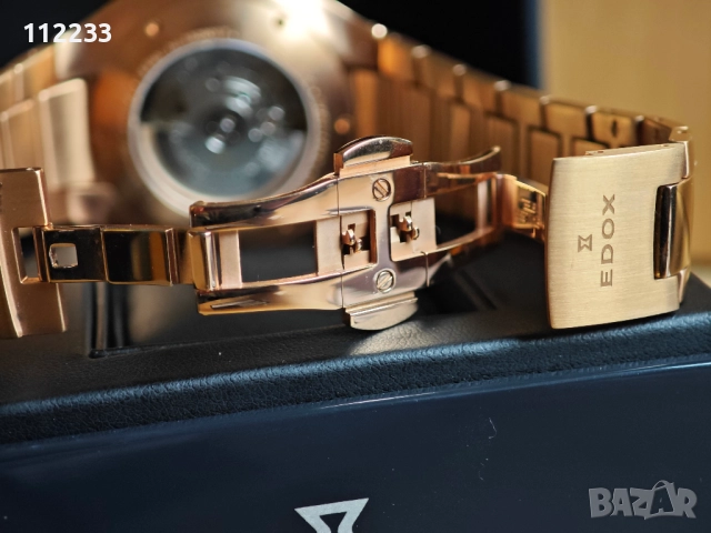 EDOX Les Bemonts Ultra Slim Automatic Rose Gold, снимка 6 - Мъжки - 52678944