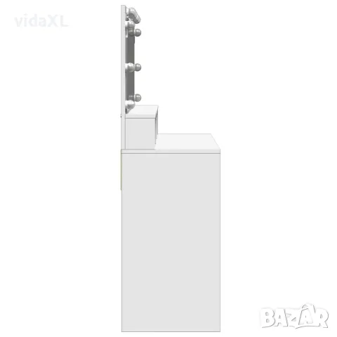 vidaXL Тоалетка с LED, бяла, 80x41x134,5 см, снимка 6 - Тоалетки - 56148128