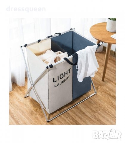 3064 Сгъваем кош за пране с 3 отделения, снимка 4 - Други - 34251518