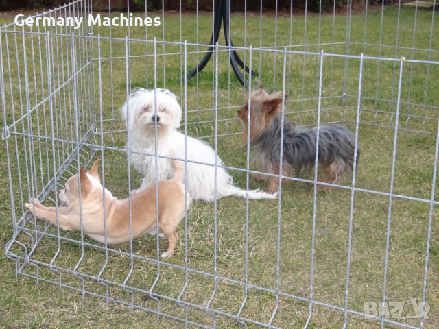 за кучета КЛЕТКА - ОГРАЖДЕНИЕ с диаметър 199.см, метална, СГЪВАЕМА. Подходяща е за дребни по големин, снимка 5 - За кучета - 42623448