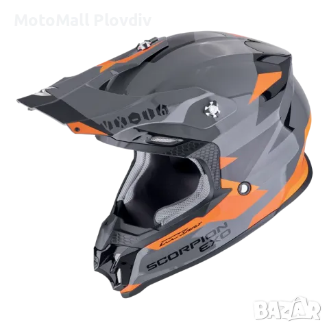 Мотокрос Каска SCORPION VX-16 EVO AIR ROD Grey-Orange