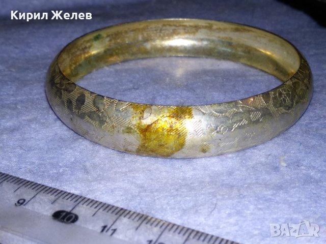 СТАРА ПОСРЕБРЕНА ФЛОРАЛНО ОРНАМЕНТИРАНА ВИНТИДЖ - АРТ СТОМАНЕНА ГРИВНА 37991, снимка 2 - Гривни - 40867566