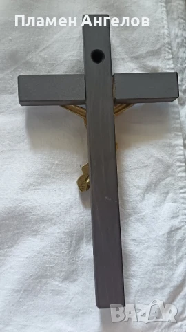 Дървен кръст със месингово разпятие, снимка 4 - Декорация за дома - 51019020