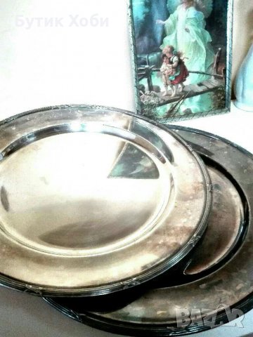 Старинни посребрени маркирани  плата, снимка 4 - Антикварни и старинни предмети - 31868573